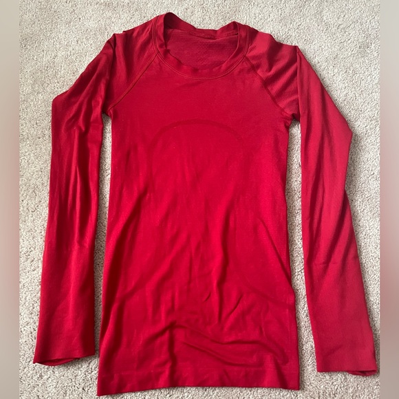 lululemon athletica Tops - Lululemon Long-sleeve Red Swiftly Tech Size 0